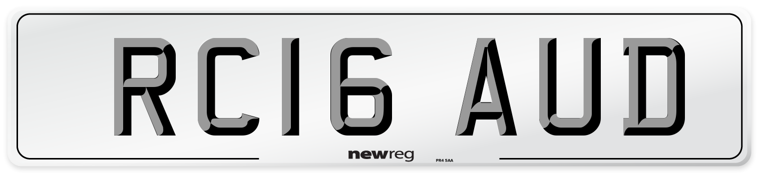 RC16 AUD Number Plate from New Reg